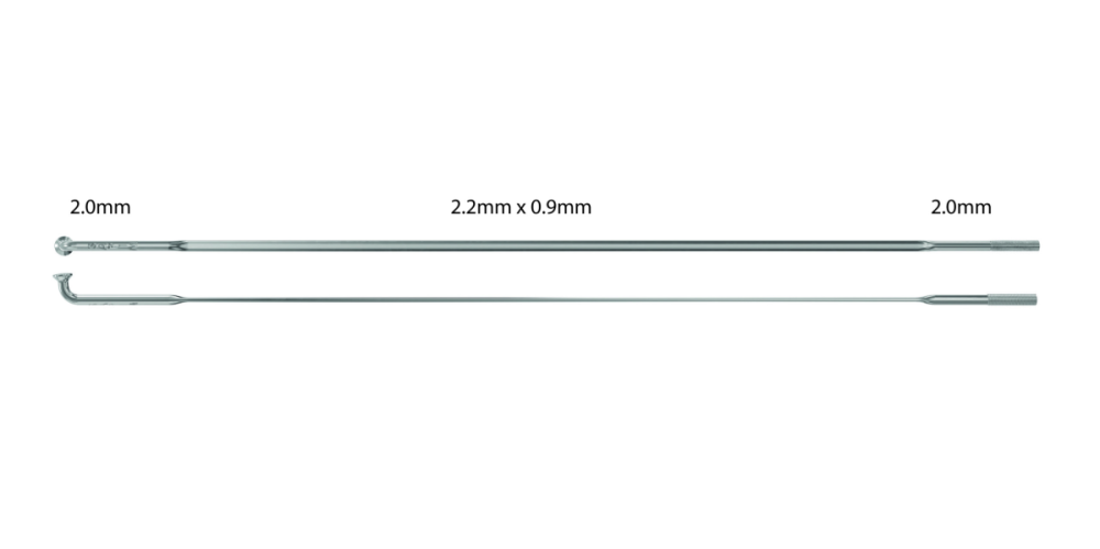 Sapim Speiche CX-Ray 2.0-(0.9x2.2)-2.0 x302 mm, Einzelstück, silber, 302