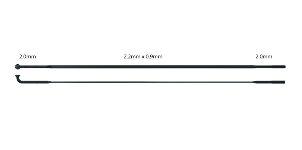 Sapim Speiche CX-Ray 2.0-(0.9x2.2)-2.0 x250 mm Alu Polyax 14 mm 20 St. sz, 250