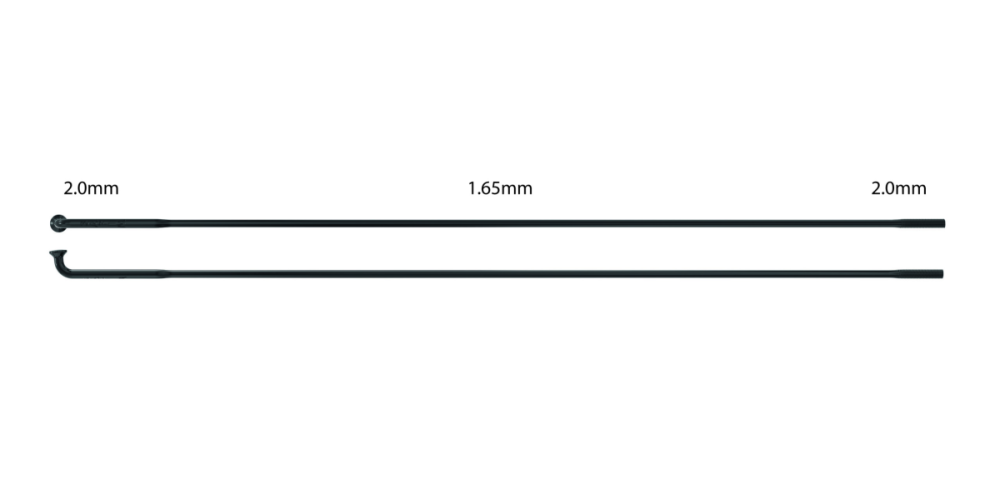 Sapim Speiche D-Light 2.0-1.65-2.0x189 mm, Pack à 100 Stück, schwarz, 189