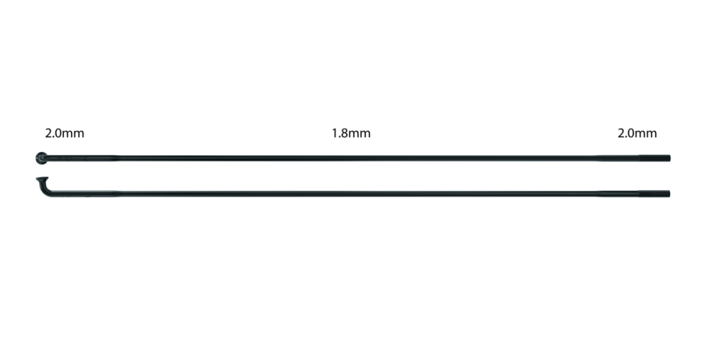 SAPIM Speiche Race 2.0-1.8-2.0x264 mm, Pack à 100 Stück, schwarz, 264