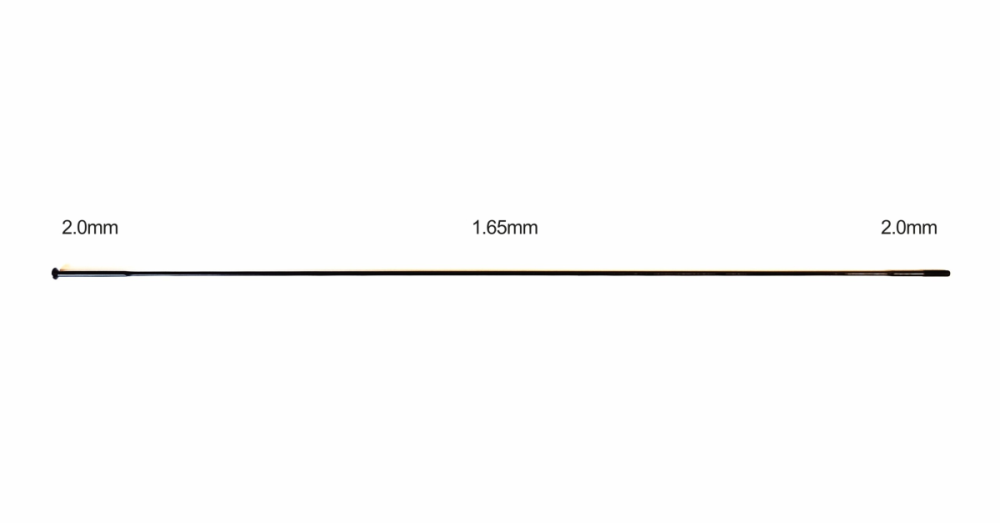 SAPIM Speiche D-Light Straight Pull 2.0-1.65-2.0x295 mm, Pack à 100 Stück, schwarz, 295