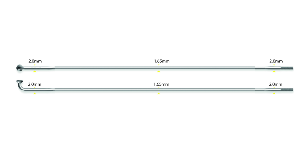 SAPIM Speiche D-Light 2.0-1.65-2.0x271 mm, Pack à 100 Stück, silber, 271