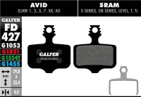 Galfer GALFER Brake Pad FD427 Performance "Avid Elixir 1,3,R,CR,X.0,Mac,XX, schwarz