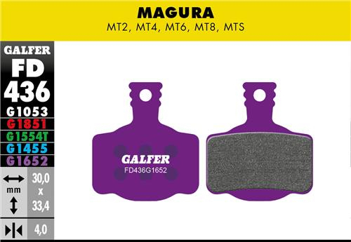 Galfer GALFER Brake Pad FD436 E-Bike "Magura MT2,4,6,8", violett