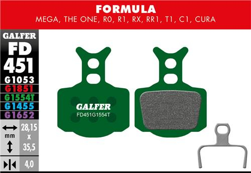 Galfer GALFER Brake Pad FD451 Pro "Formula The One / RO / R1 / RX / Mega", grün