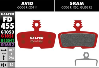 Galfer GALFER Brake Pad FD455 Advanced "Avid Code 5,R ab 2011", rot