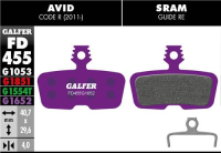 Galfer GALFER Brake Pad FD455 E-Bike "Avid Code 5,R ab 2011", violett