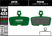Galfer GALFER Brake Pad FD455 Pro "Avid Code 5,R ab 2011", grün